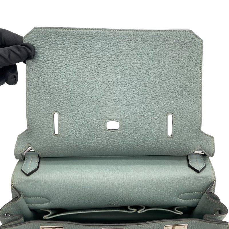 HERMES Gypsière 28 Blue Jean with Silver Hardware - Exquisite Craftsmanship