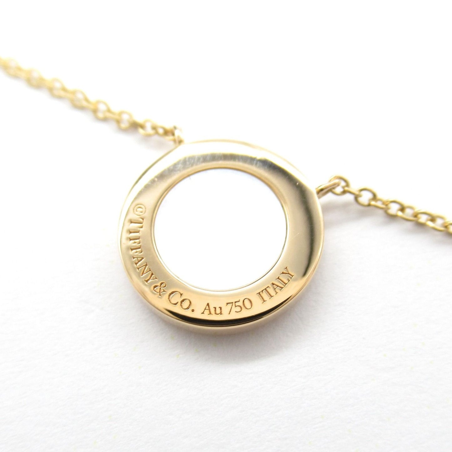 TIFFANY＆CO T Circle Mother of Pearl Necklace in 18K Pink Gold