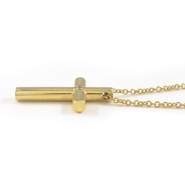 Tiffany & Co. Cross Necklace with Diamond in 18K Yellow Gold