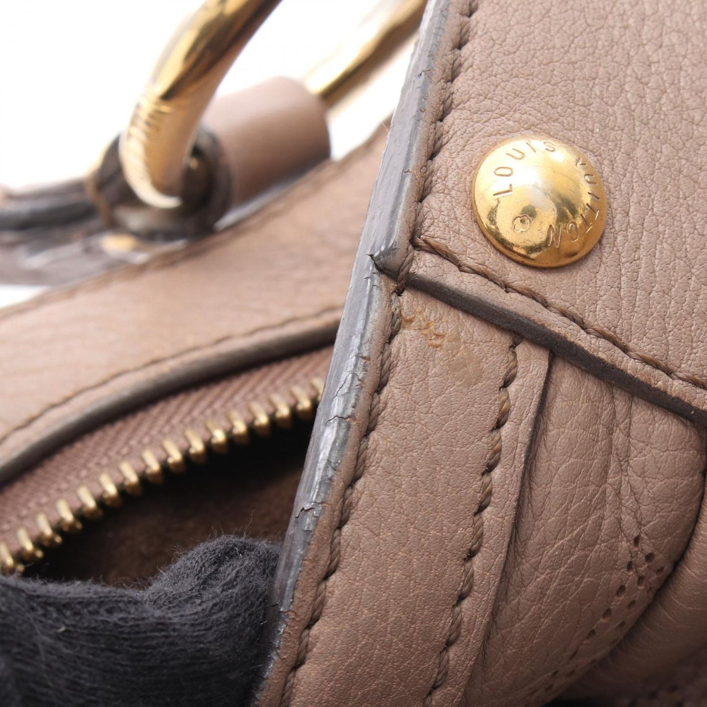 Louis Vuitton Solar PM Mahina Shoulder Bag in Taupe Leather