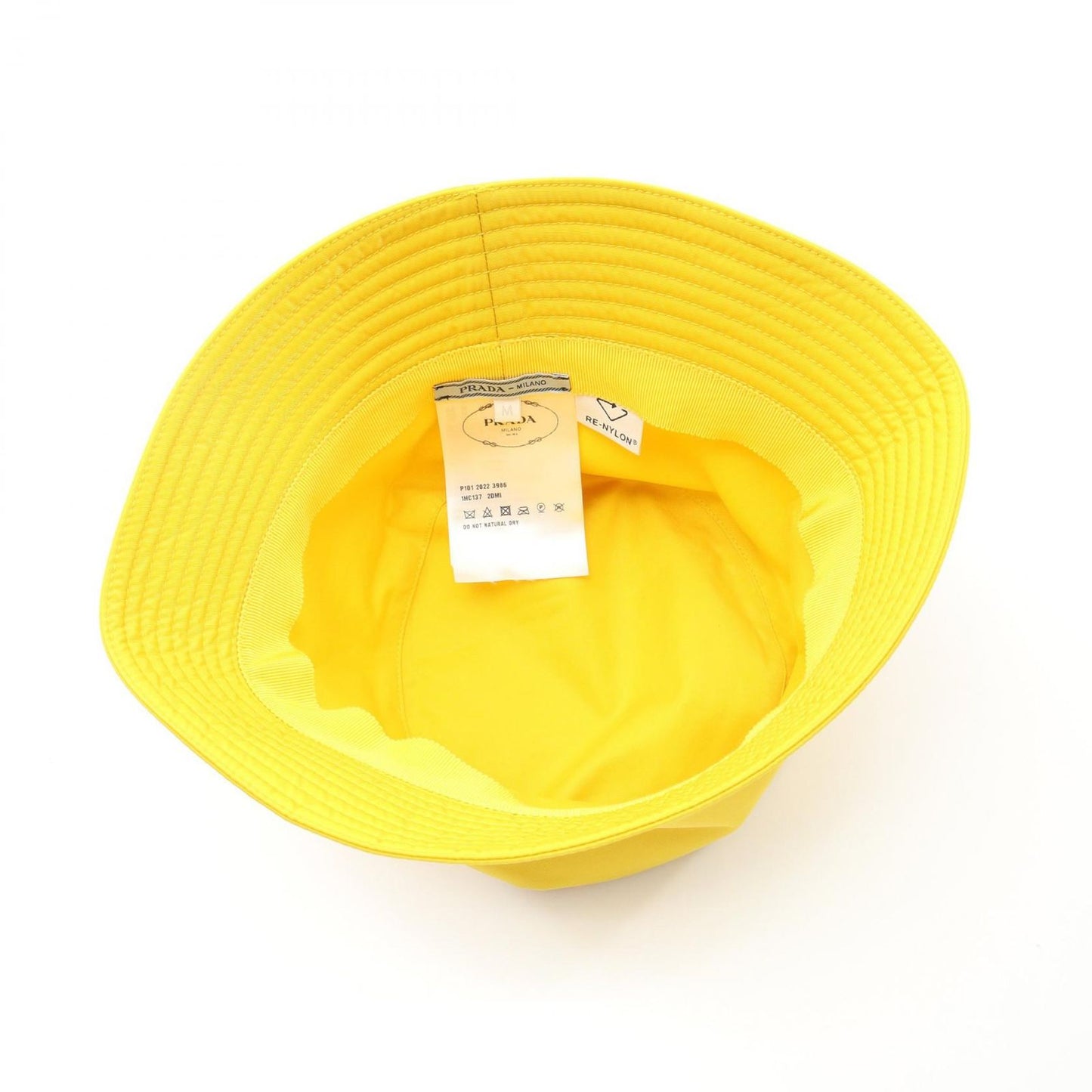 PRADA Re-Nylon Bucket Hat in Yellow - Unused Luxury Accessory