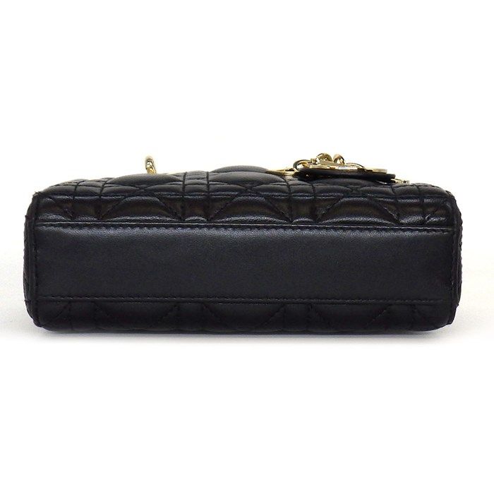 Dior Lady D-Joy Micro Shoulder Bag in Black Lambskin
