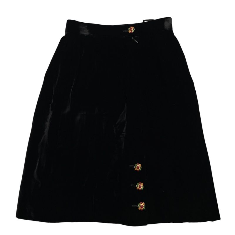 CHANEL Velvet Midi Skirt P08737 in Black - Timeless Elegance