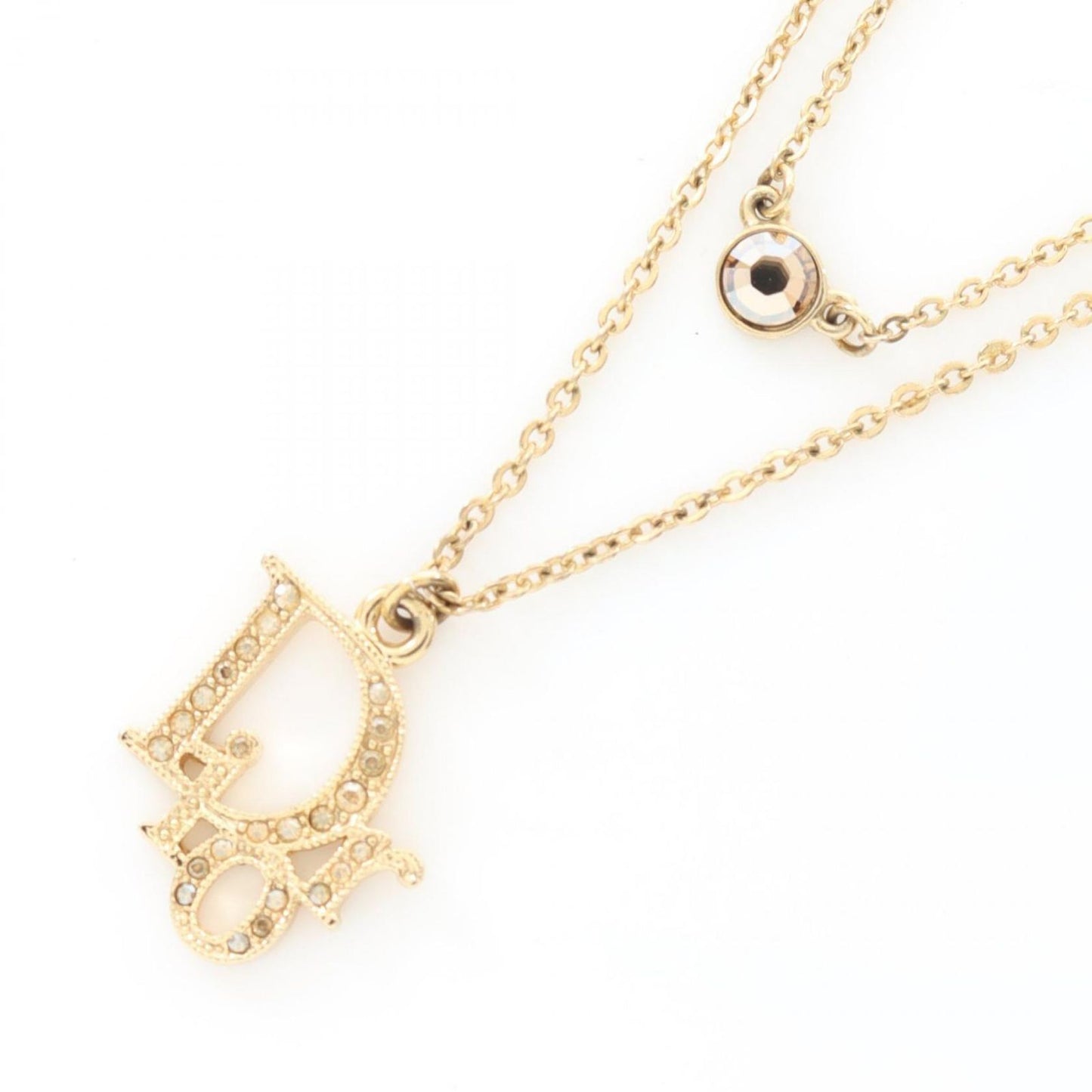 Dior Gold-Plated Necklace with Rhinestones - Exquisite Elegance