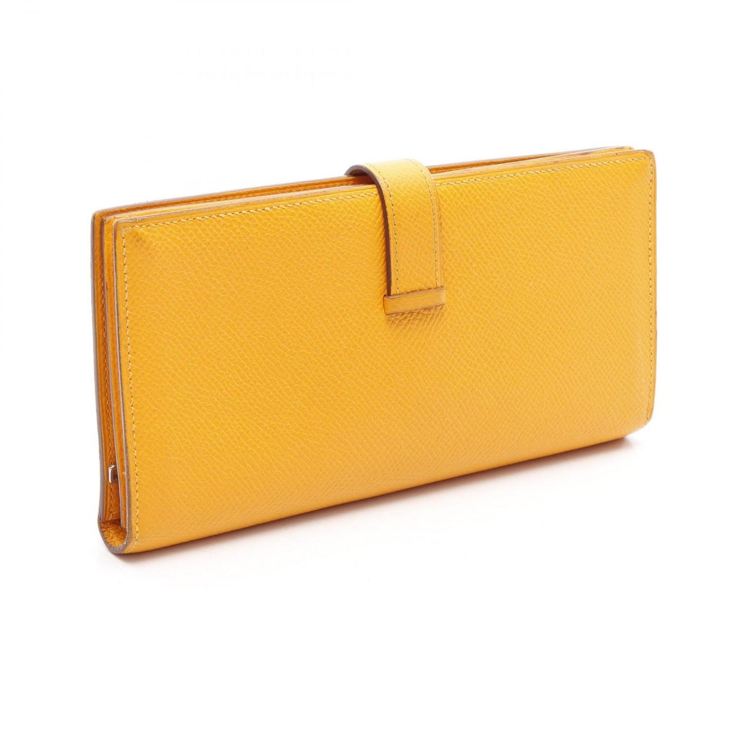 HERMES Yellow Epsom Leather Bearn Wallet - Timeless Elegance