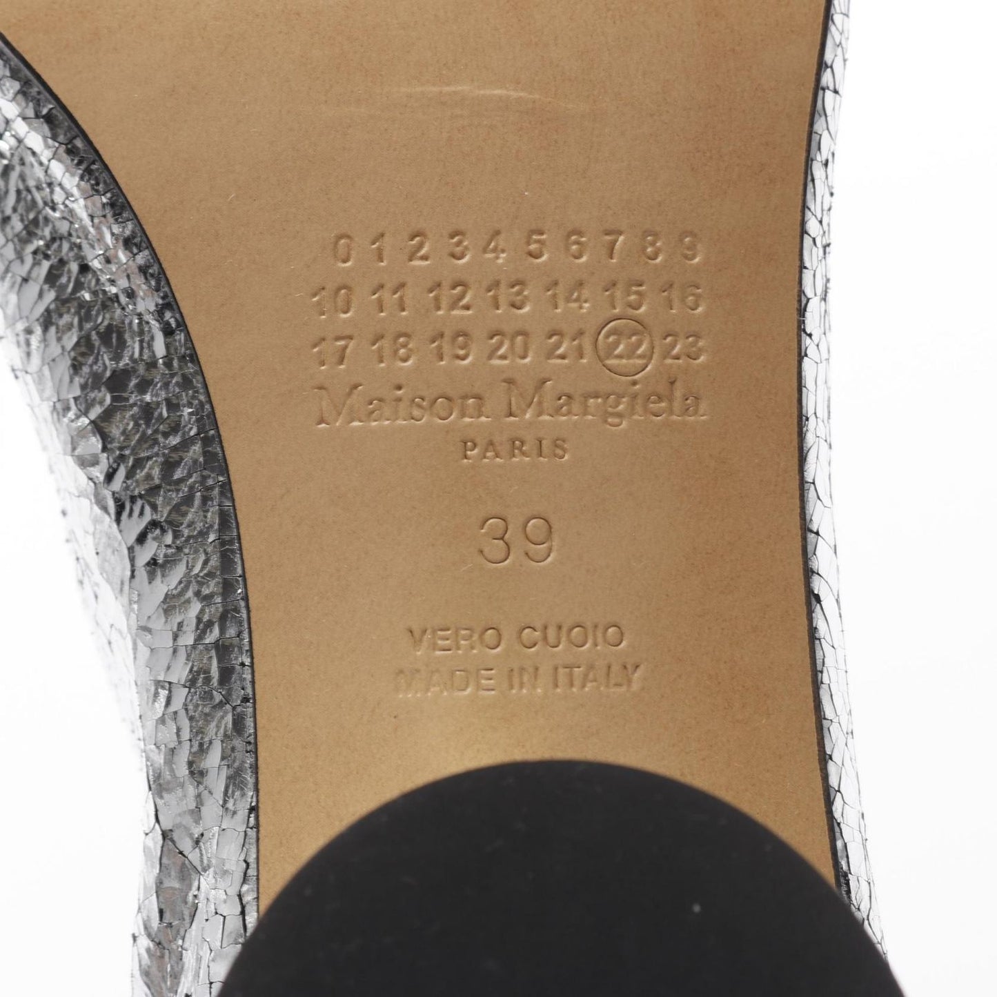 Maison Margiela Tabi Leather Short Boots - Silver, Size 39