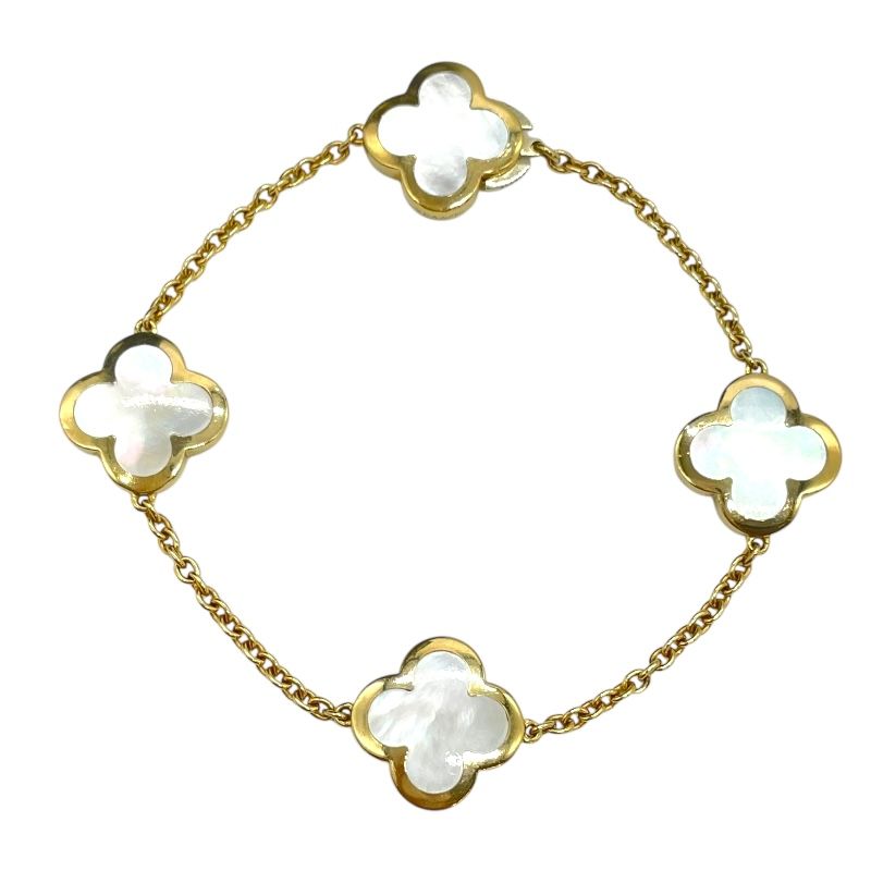 Van Cleef & Arpels Pure Alhambra 4P Motif MOP Bracelet 750YG