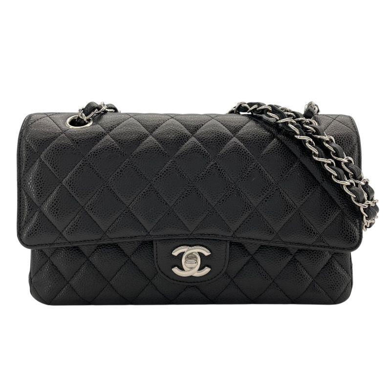 CHANEL Matelassé 25 A01112 Black Caviar Leather Shoulder Bag