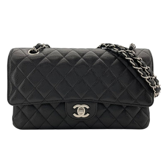CHANEL Matelassé 25 A01112 Black Caviar Leather Shoulder Bag