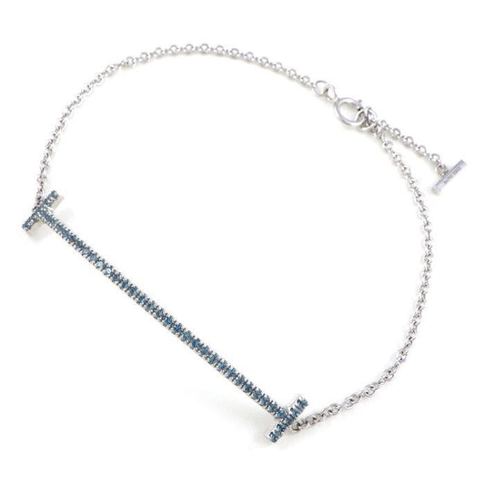 Tiffany & Co. T Smile Bracelet with Blue Topaz in K18 White Gold
