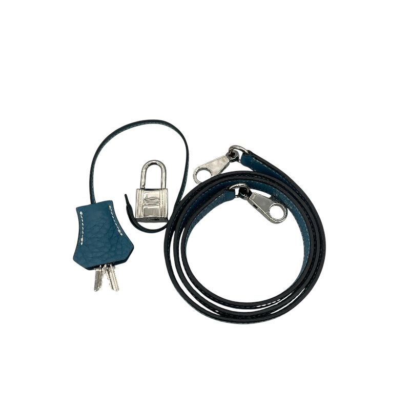 HERMES Bolide 31 in Blue Jean with Silver Hardware - Timeless Elegance