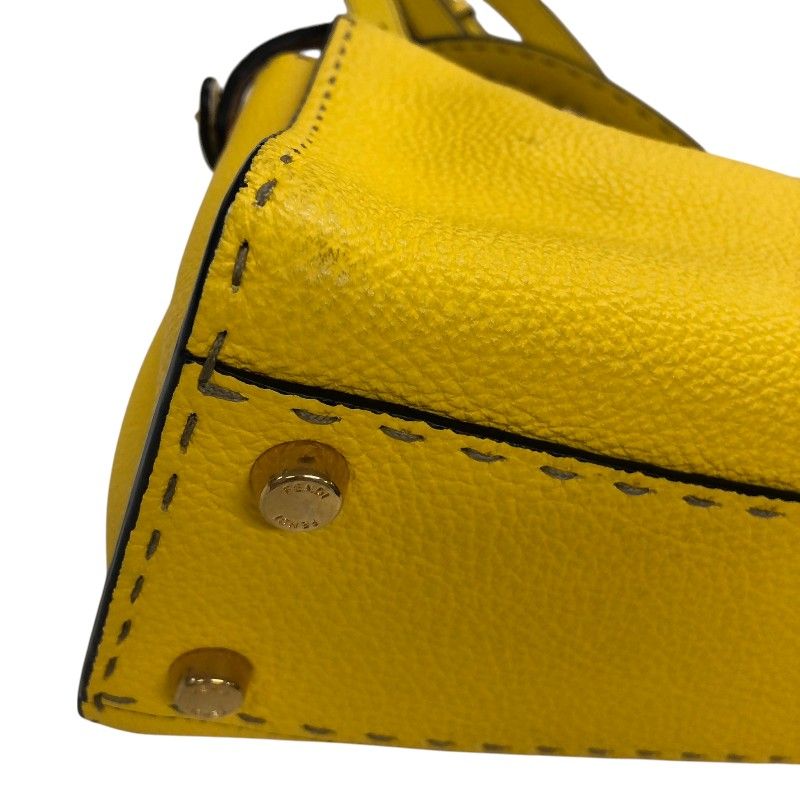 Fendi Selleria Peekaboo Iconic Essential Handbag - Yellow & Pink
