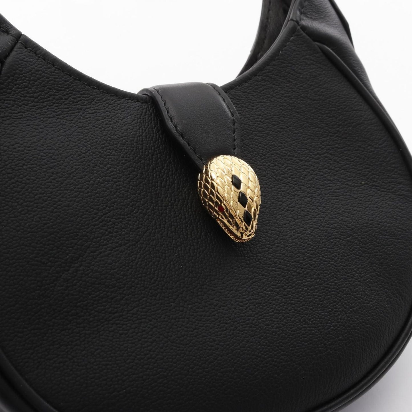 BVLGARI Serpenti Ellipse Black Leather Handbag - Exquisite Craftsmanship