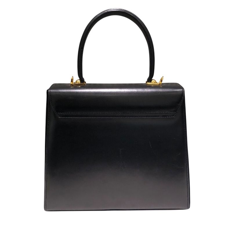 Salvatore Ferragamo Gancini 2-Way Handbag in Black Box Calf