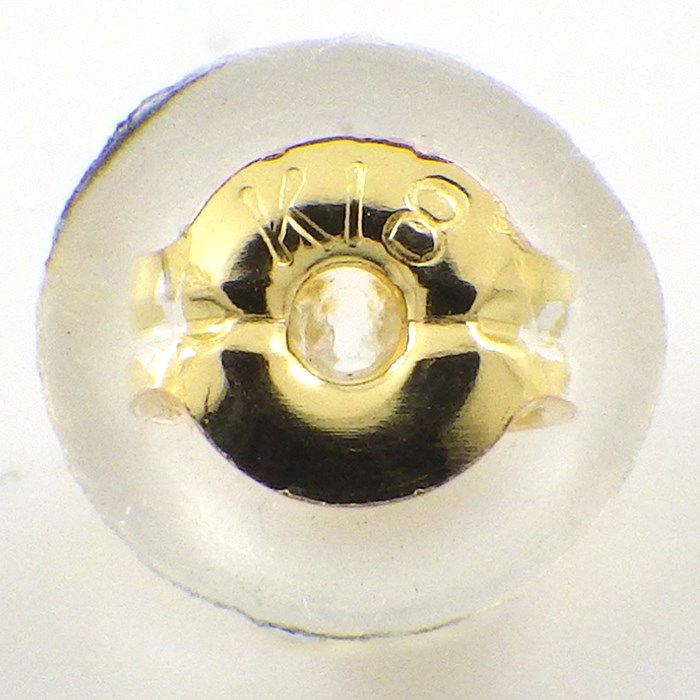 Elegant K18YG Pearl Oval Link Motif Swing Earrings