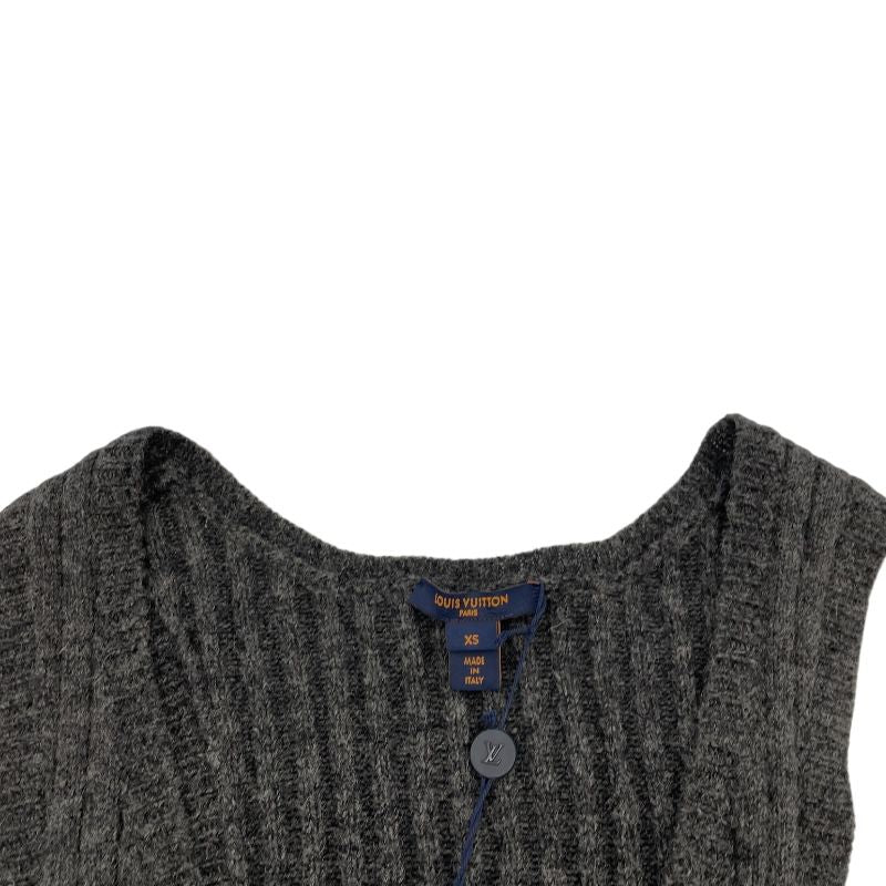 Louis Vuitton Black Wool Asymmetrical Sleeveless Knit Dress - XS