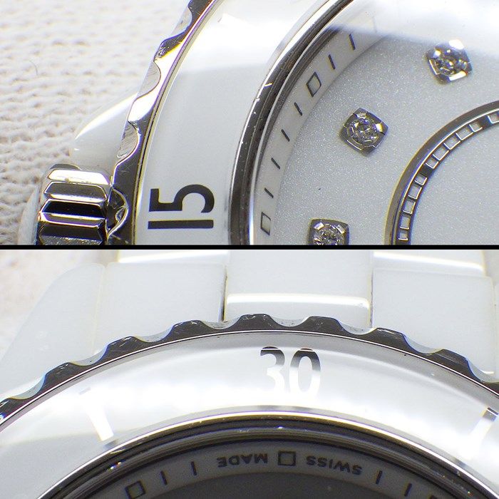 Chanel J12 H5703 Diamond Index White Dial Ceramic Watch