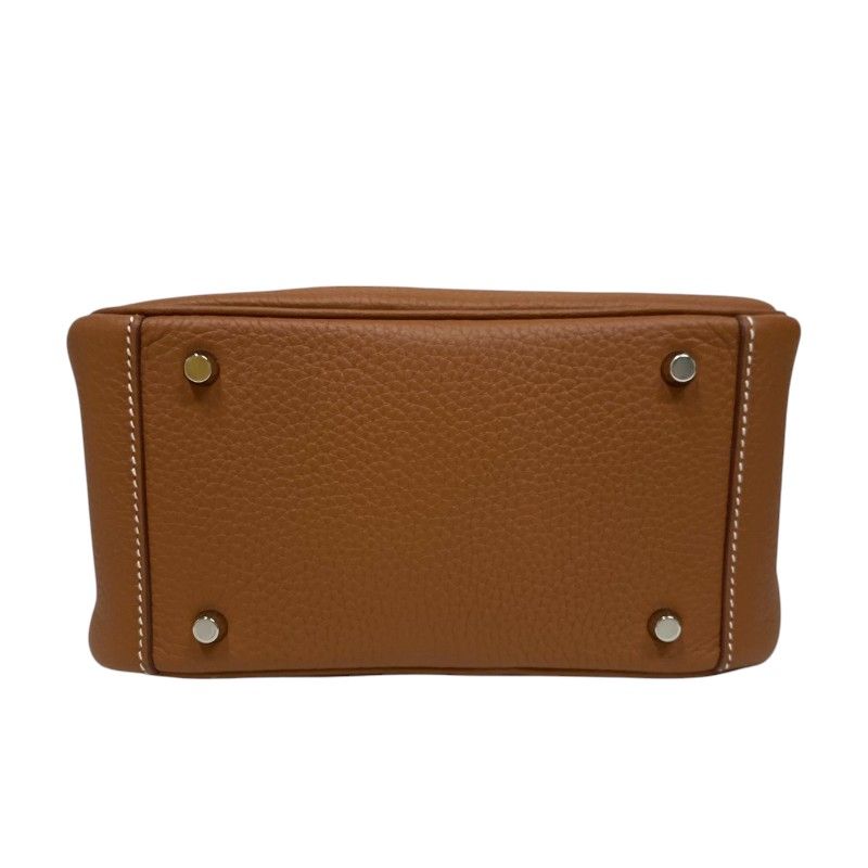 HERMES Lindy Mini Shoulder Bag in Gold with Silver Hardware