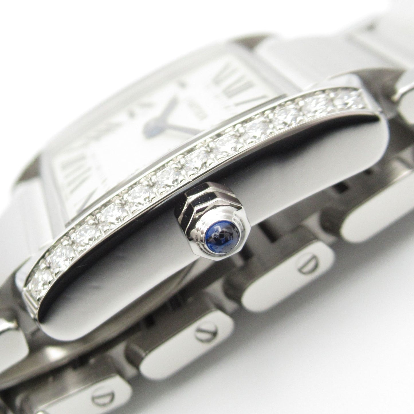 Cartier Tank Française SM Diamond Bezel Watch - Exquisite Silver Elegance