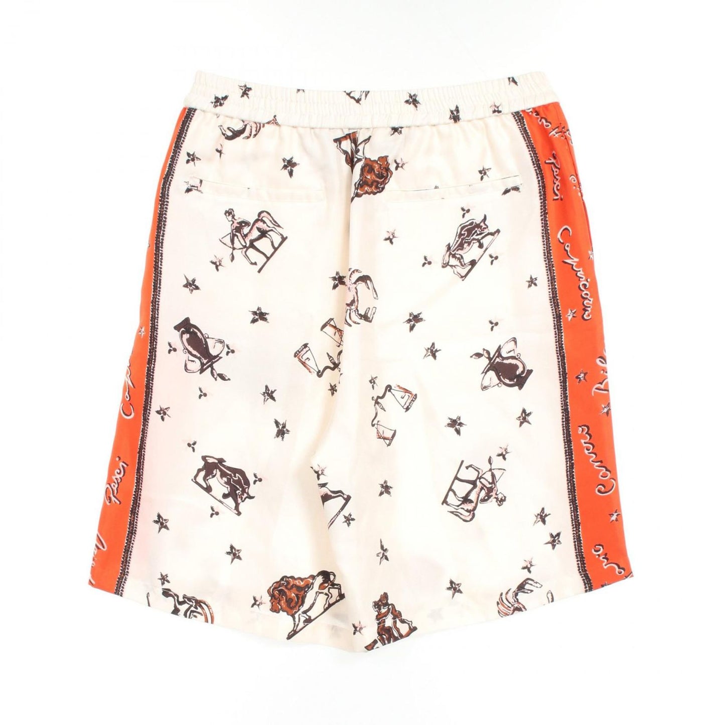 Fendi Astrology Silk Pants - Exquisite White/Orange Design