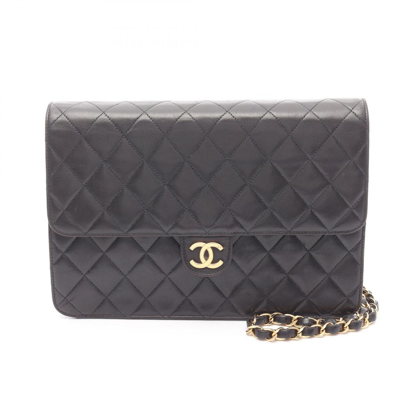 CHANEL Matelassé Black Lambskin Shoulder Bag - Timeless Elegance