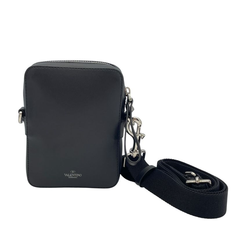 Valentino VLTN Logo Shoulder Bag in Black Leather - Unisex