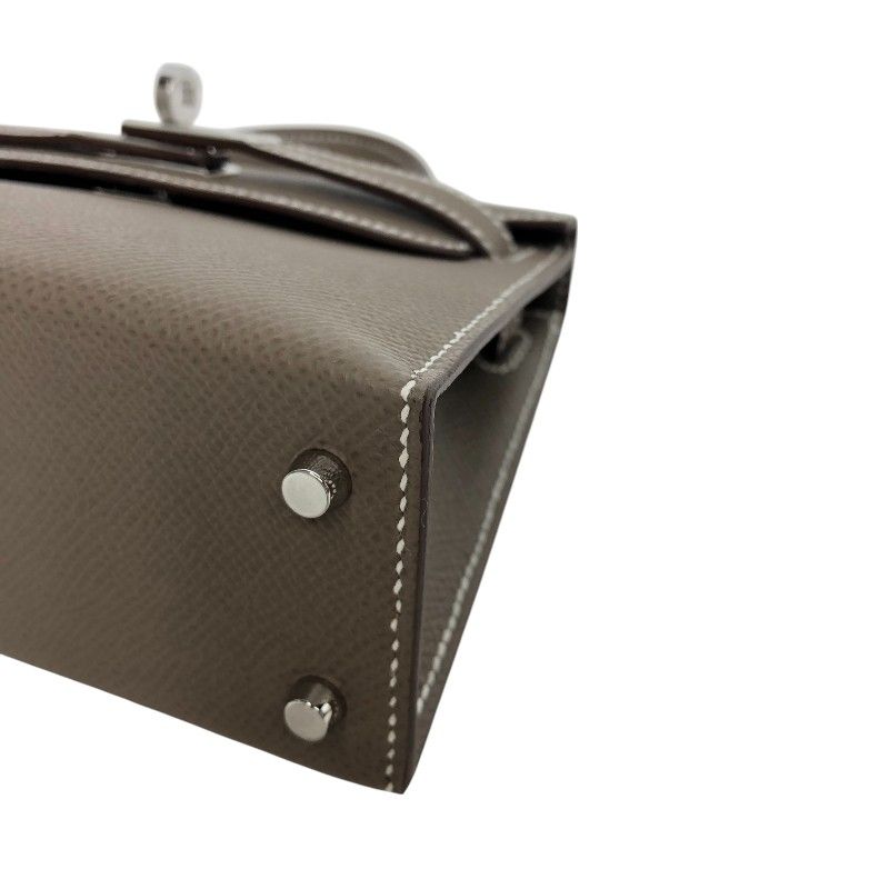 HERMES Mini Kelly 2 in Etoupe with Silver Hardware - Exquisite Craftsmanship
