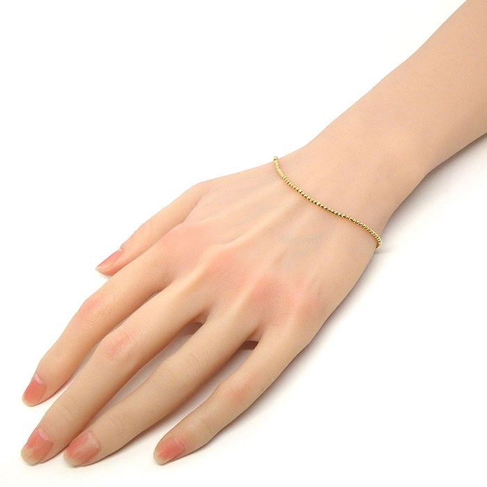 Exquisite K18 Yellow Gold Ball Chain Bracelet - Timeless Elegance