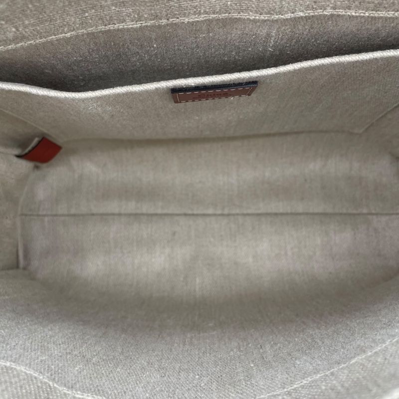 Chloe Woody Medium Tote in Brown Linen & Leather - Timeless Elegance