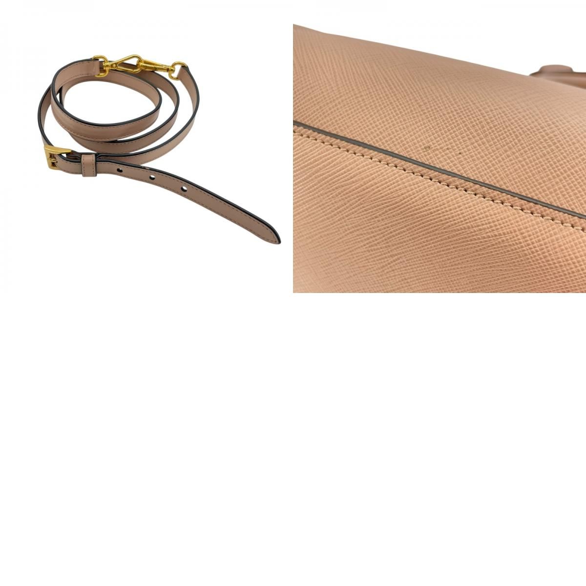 PRADA Saffiano 2-Way Bag 1BA228 in Pink Beige with Gold Hardware