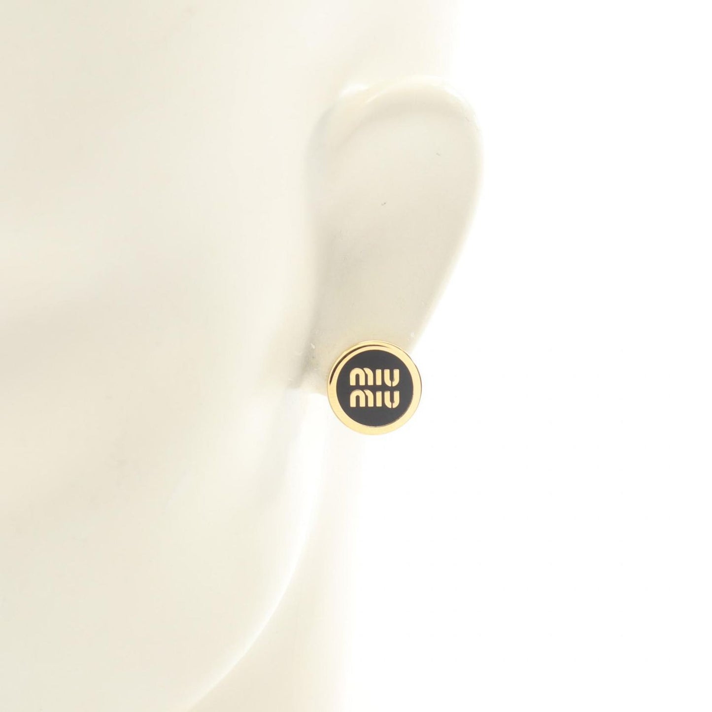 Miu Miu Gold & Black GP Earrings - Exquisite Luxury