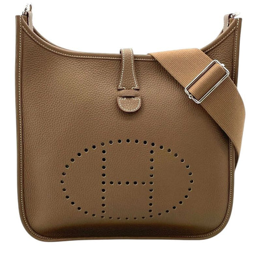 HERMES Evelyne PM Etoupe Togo Leather Shoulder Bag - Timeless Elegance