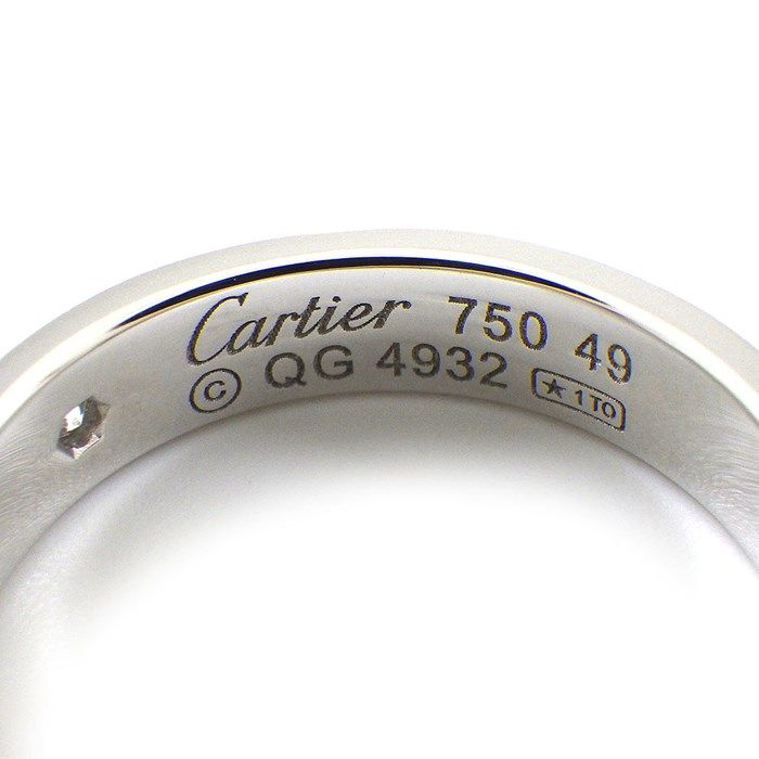 Cartier Love Ring SM with Diamond - K18 White Gold, Size 9