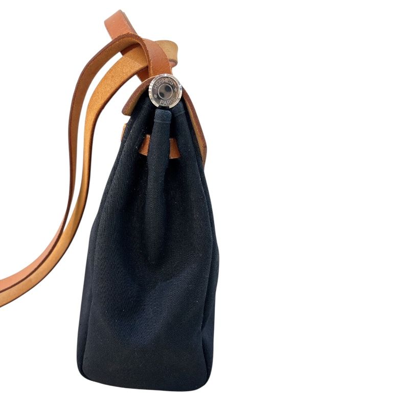 HERMES Émile Bag PM in Black & Gold with Silver Hardware