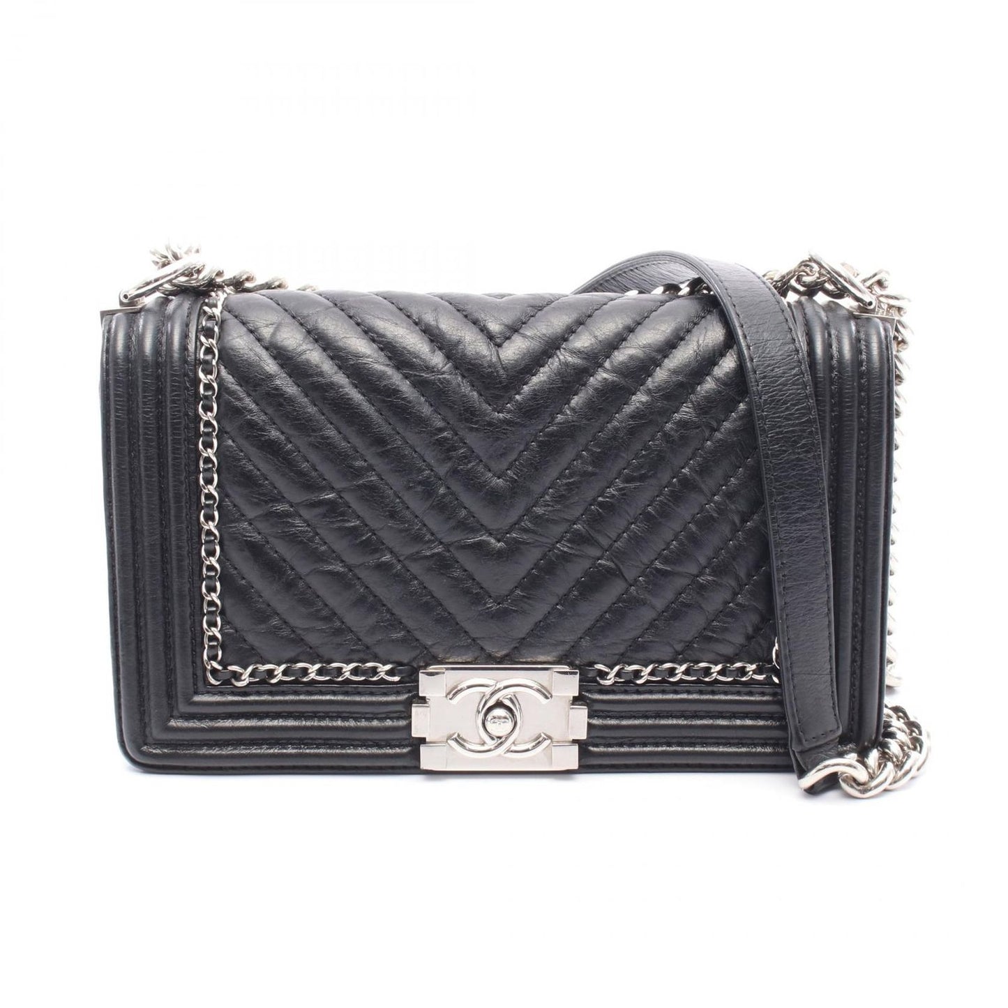 CHANEL Boy Chanel Shoulder Bag A67086 in Black Calfskin