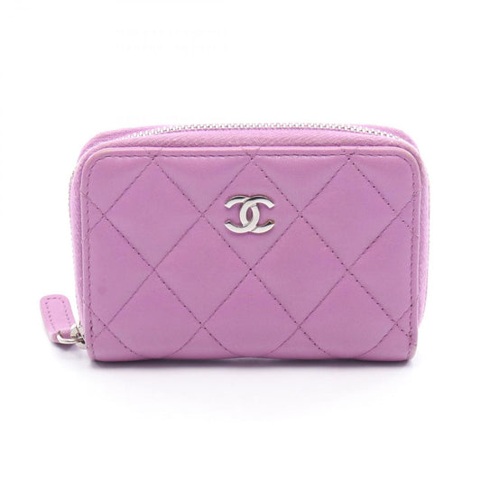 CHANEL Classic Zip Coin Purse in Purple Leather - Timeless Elegance