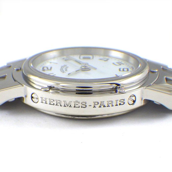 HERMES Clipper CL4.210 Quartz Watch - White Dial, Stainless Steel
