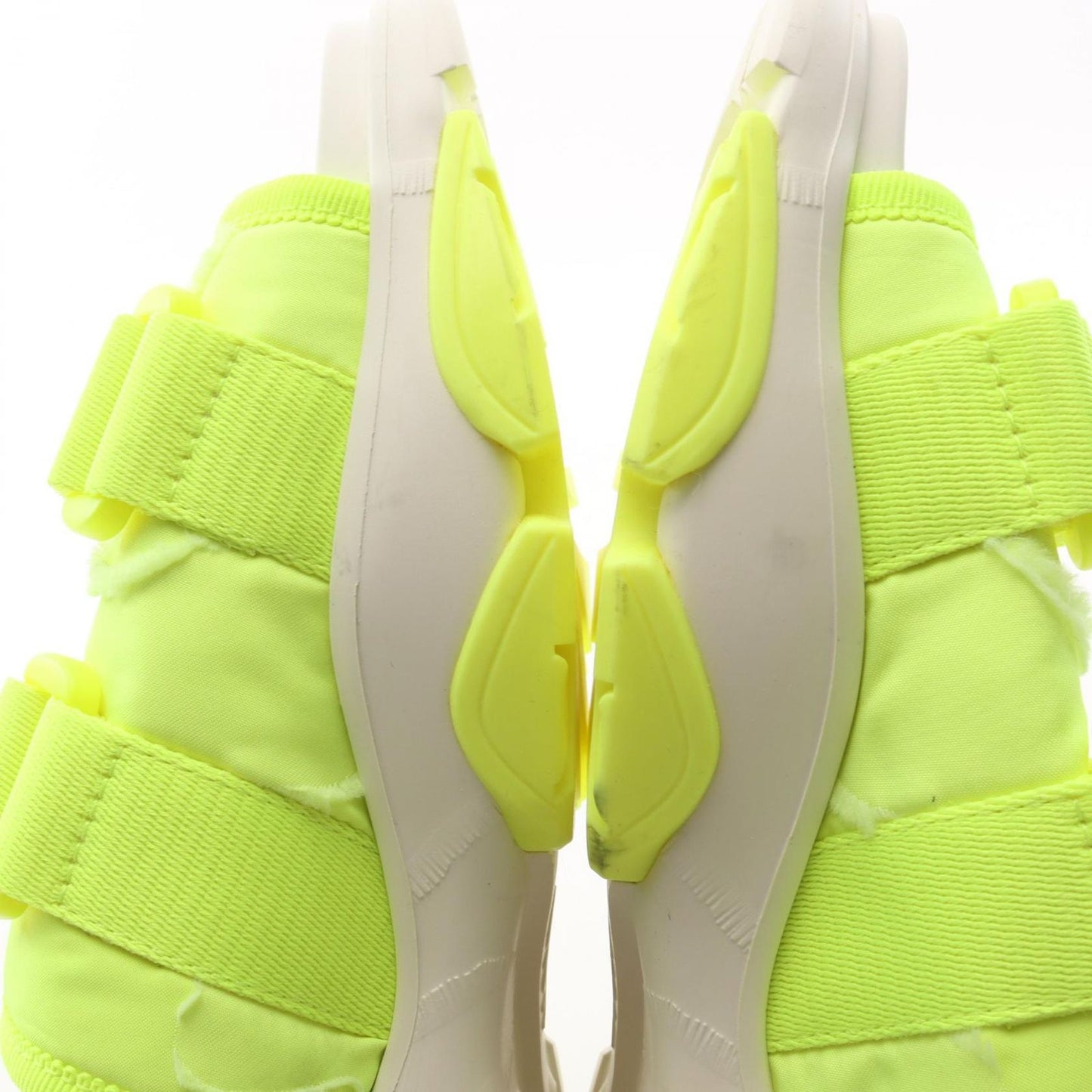 Dior Logo Sandals - Elegant White & Yellow Fabric Design