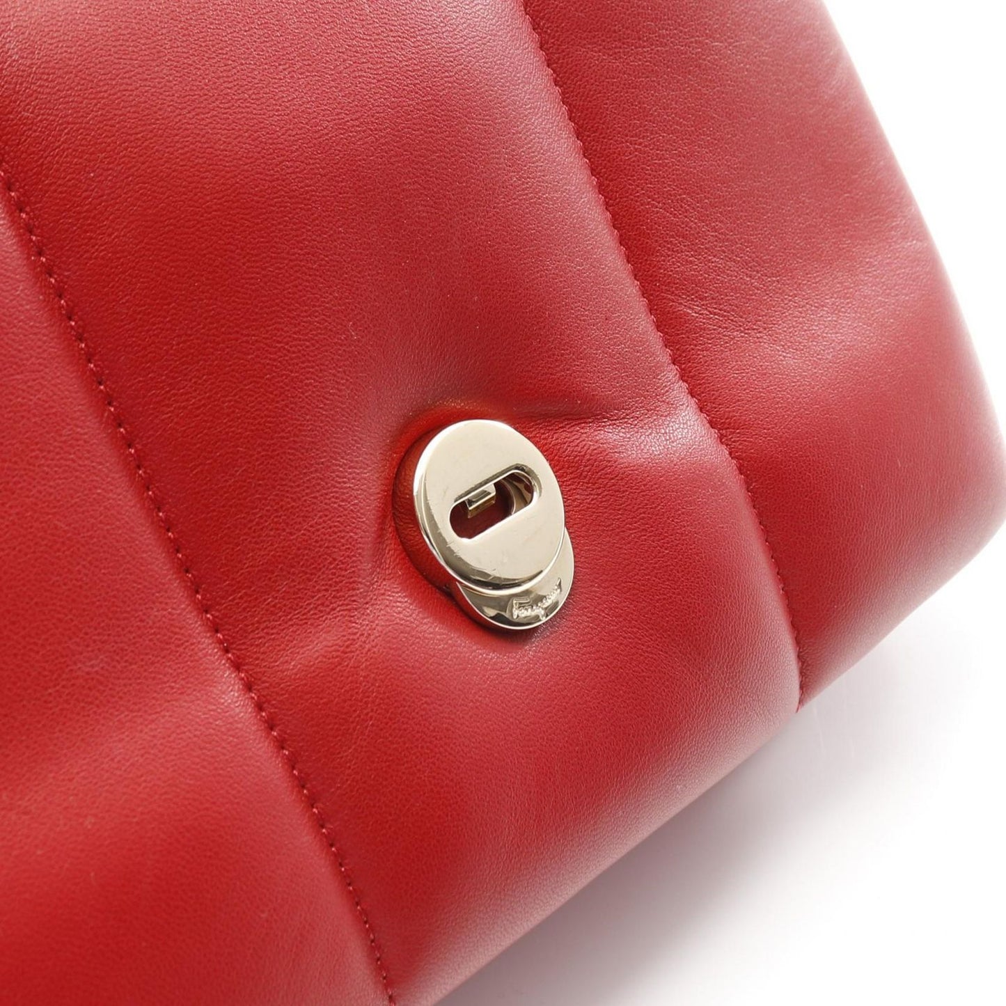 Salvatore Ferragamo Vara Ribbon Shoulder Bag in Red Leather