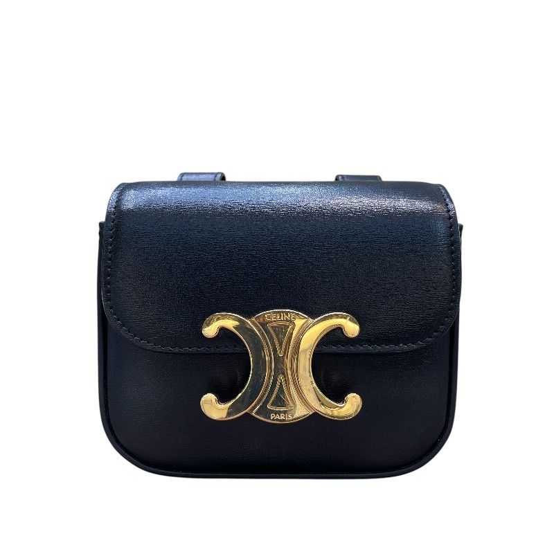 CELINE Triomphe Belt Bag in Black Calfskin - Timeless Elegance