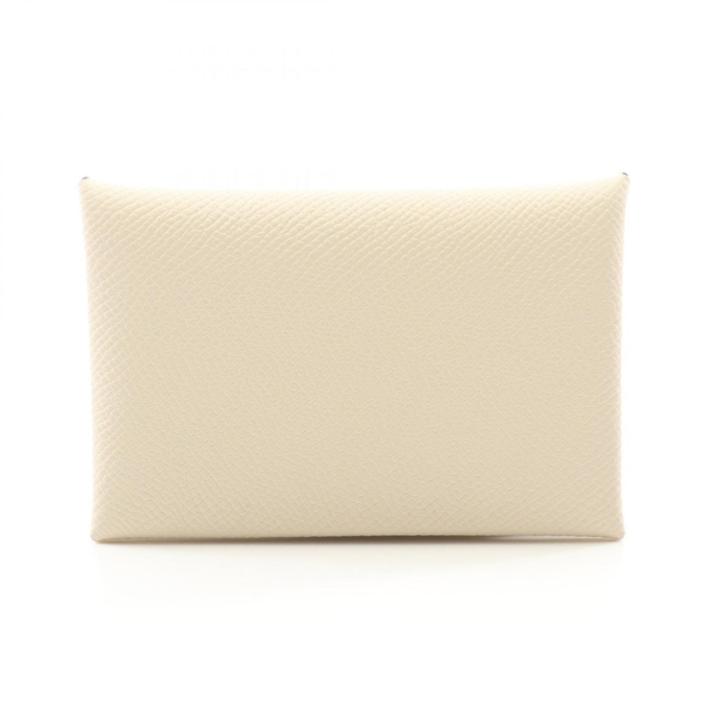 HERMES Calvi Coin Case in Pristine White - Unused Luxury Accessory
