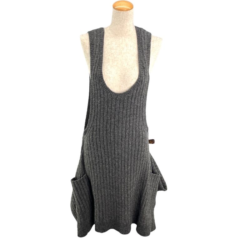 Louis Vuitton Black Wool Asymmetrical Sleeveless Knit Dress - XS