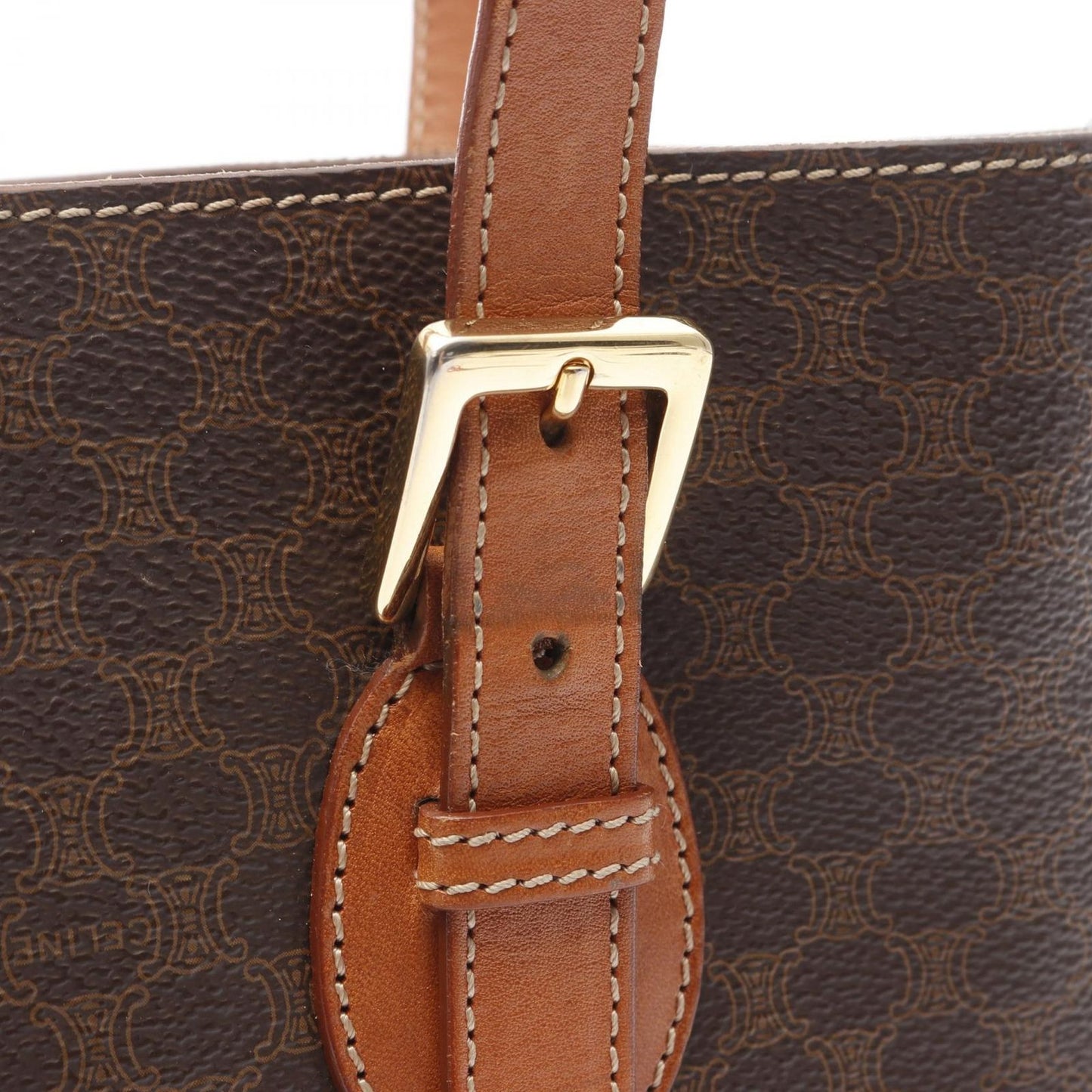 CELINE Macadam Tote Bag in Dark Brown PVC Coated Canvas