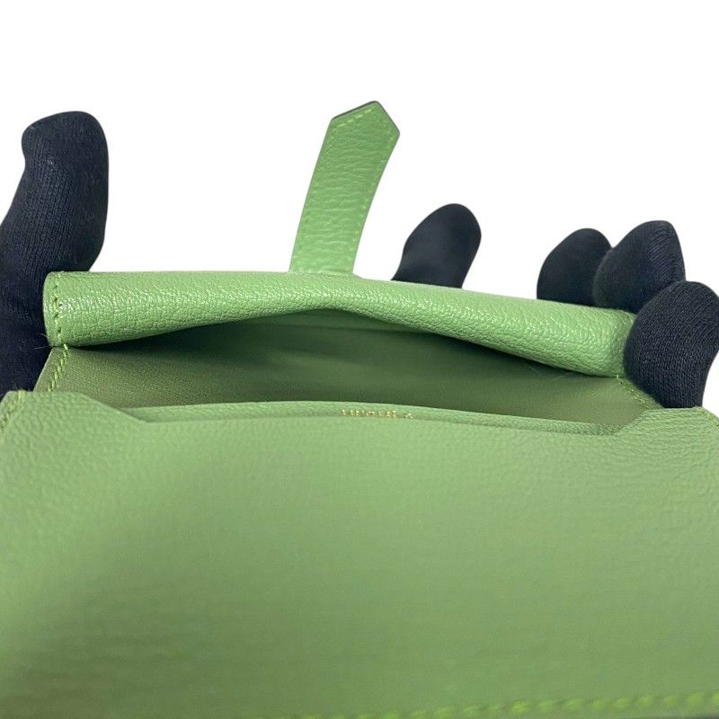 HERMES Mini Bearn Wallet in Cricket Green with Gold Hardware