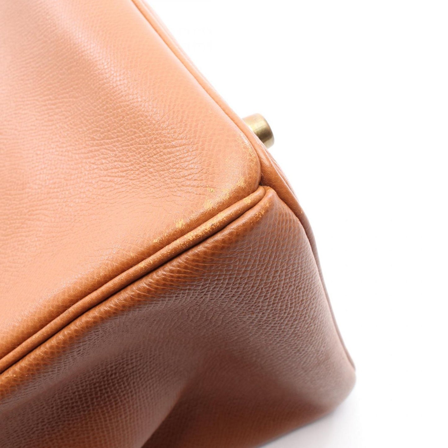 HERMES Haut à Courroies 32 Handbag in Gold Leather