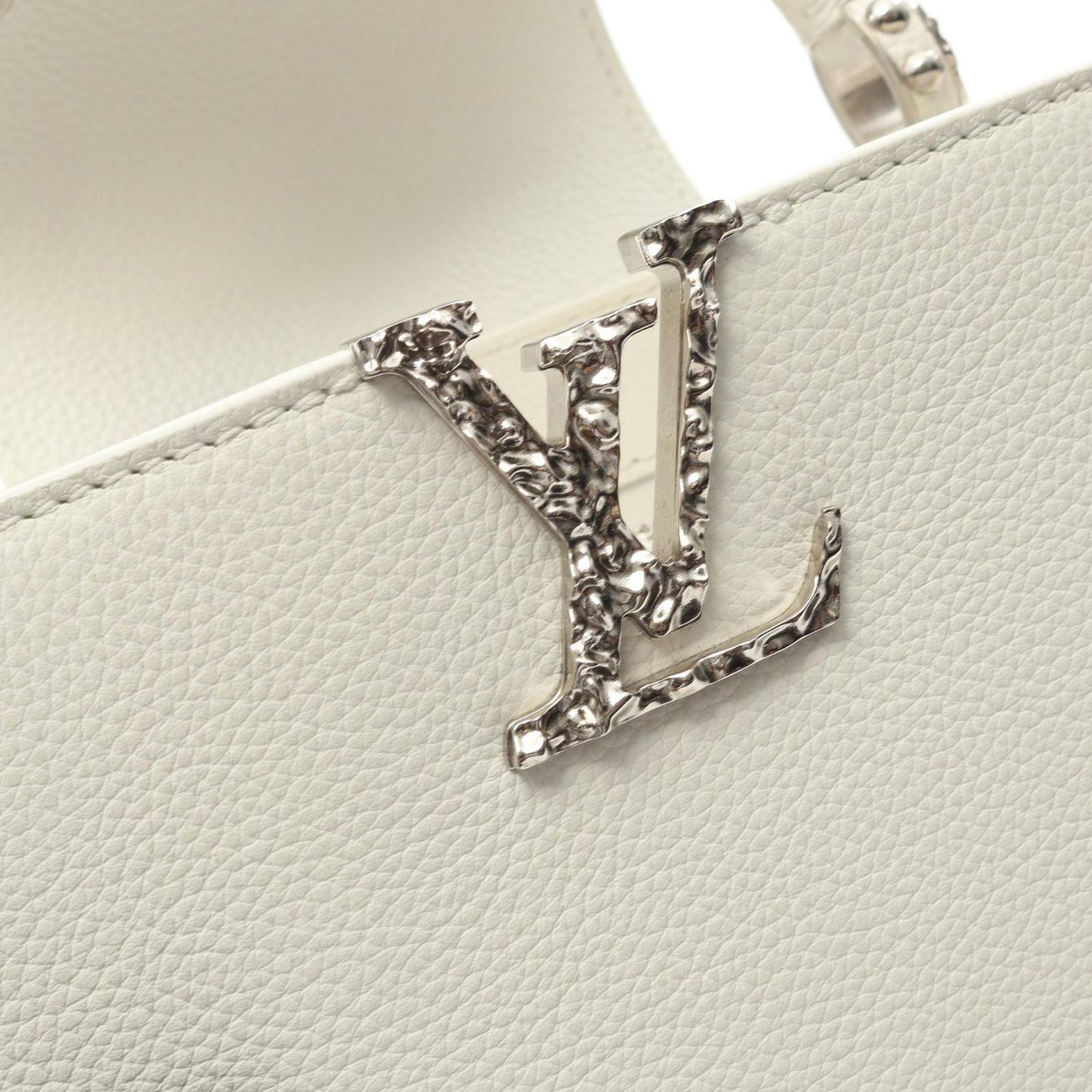 Louis Vuitton Capucines EW Mini Handbag in Optical White