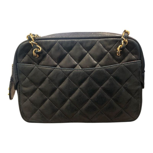 CHANEL Matelassé Chain Handbag - Black Lambskin, Iconic Elegance