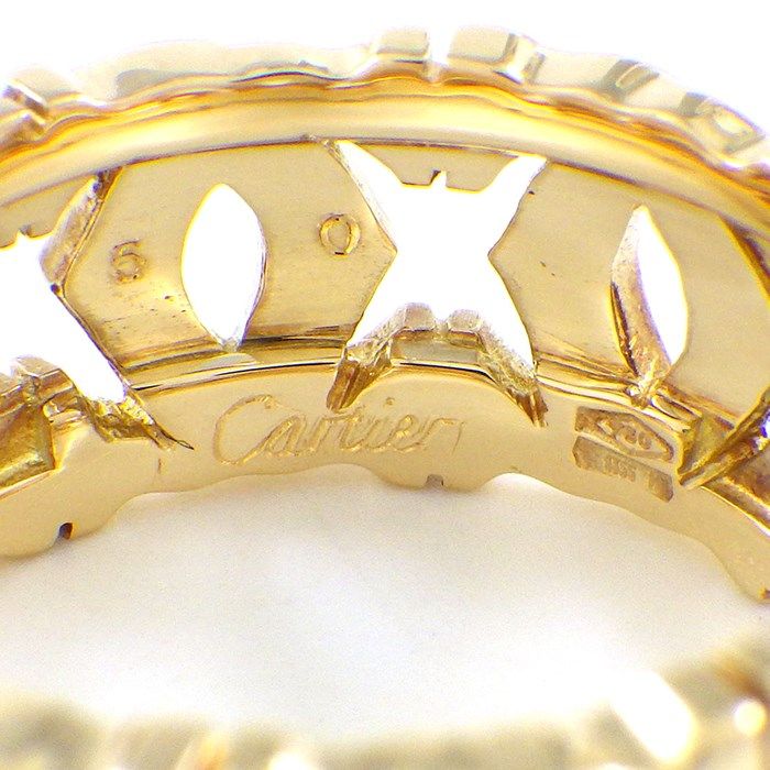 Cartier Entrelacés C2 2C Logo K18YG Ring - Size 9.5