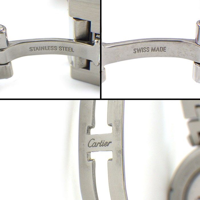 Cartier Pasha W31085M7 Chronograph Watch - White Dial, Stainless Steel