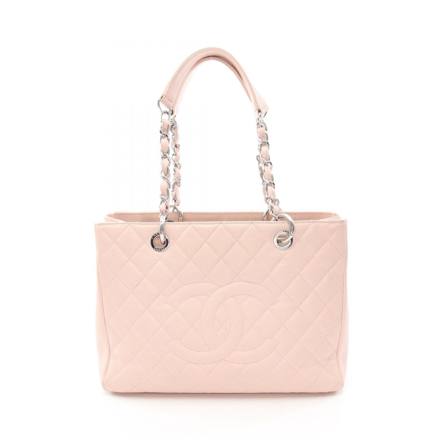 CHANEL Matelassé Grand Shopping Tote in Baby Pink Caviar Skin